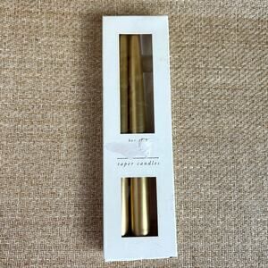 Vintage Pier 1 Gold Taper Candles Set of 2 in Box Metallic Unused